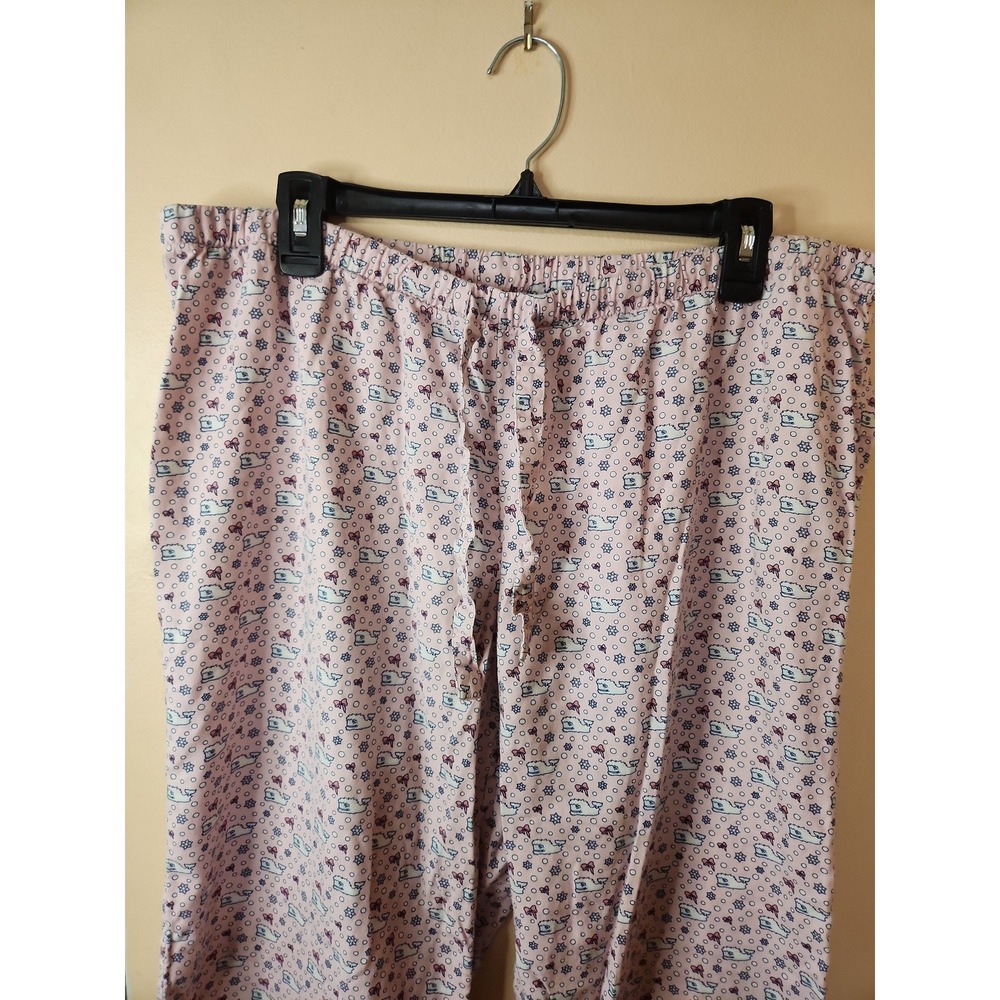 Vineyard Vines Women's L Pink Winter Whale Print Pajama Pants Cozy Casual